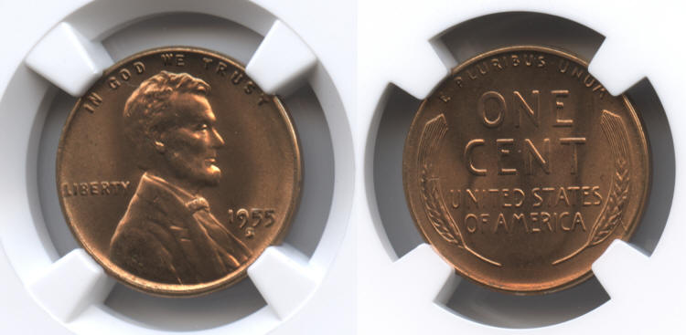 1955-S Lincoln Cent NGC MS-66 Red #j small