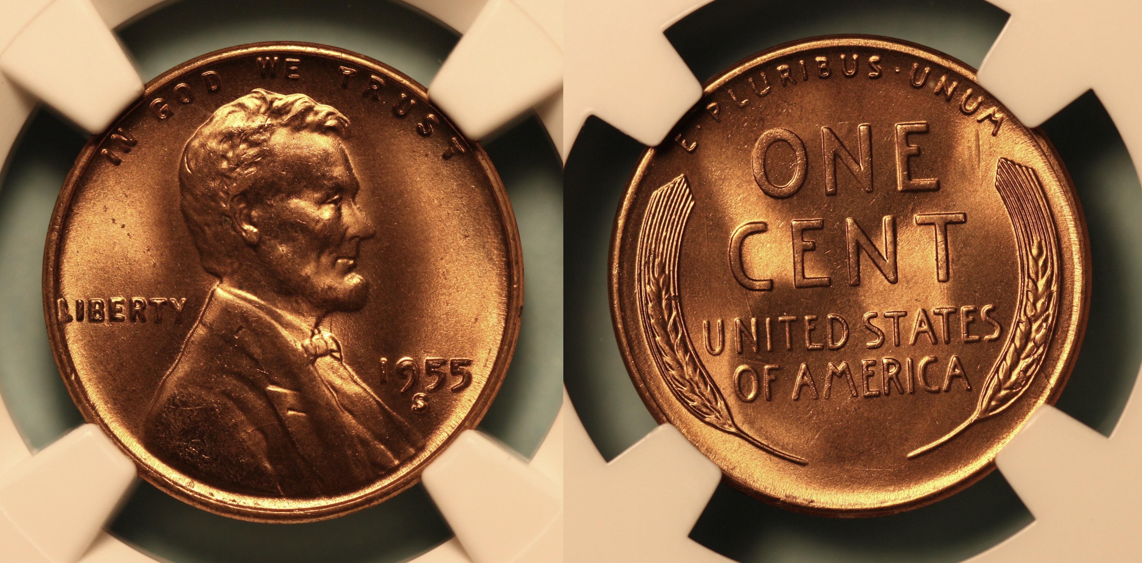 1955-S Lincoln Cent NGC MS-66 Red #j camera