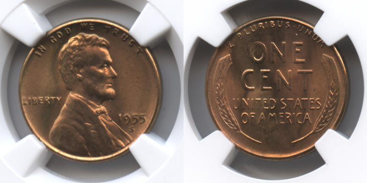 1955-S Lincoln Cent NGC MS-66 Red #l small