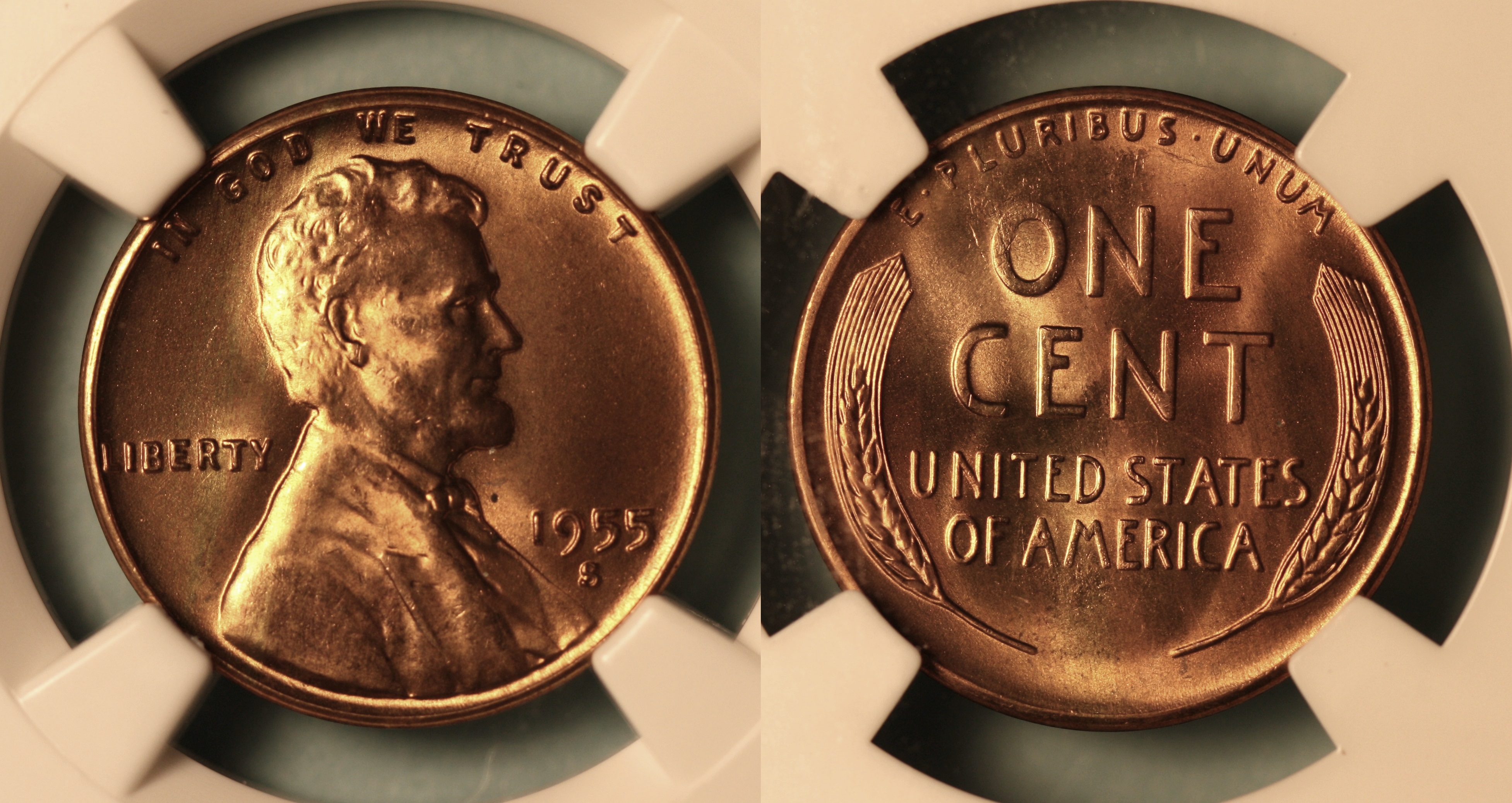 1955-S Lincoln Cent NGC MS-66 Red #l camera