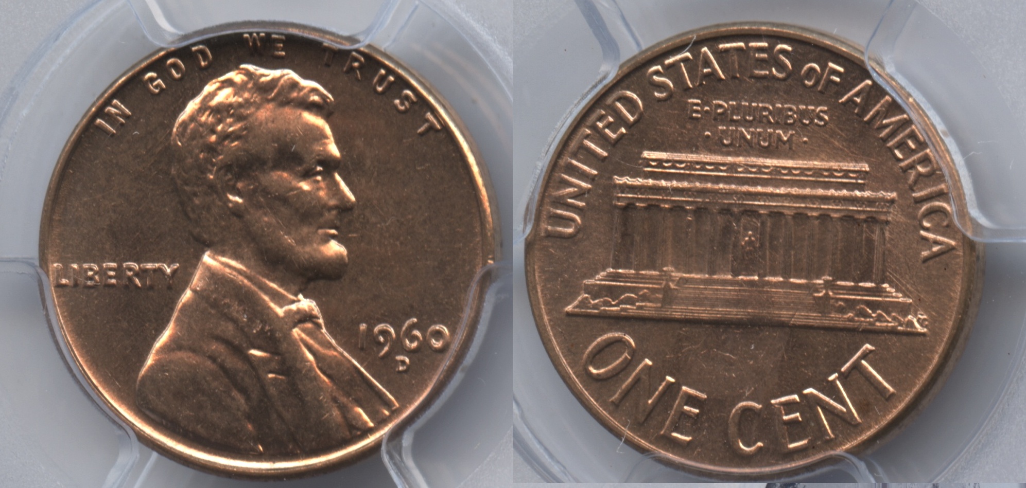 1960-D Small Date Lincoln Cent PCGS MS-63 Red #a