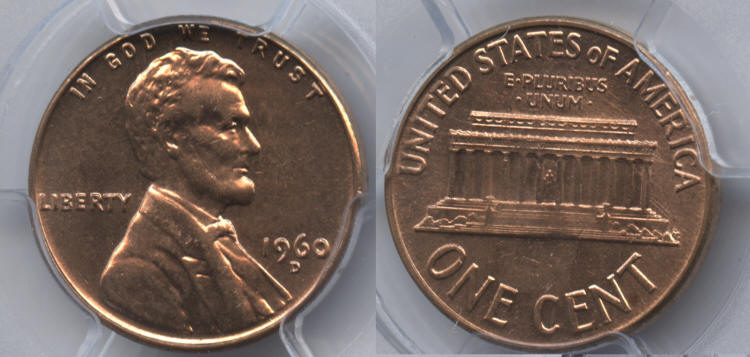 1960-D Small Date Lincoln Cent PCGS MS-63 Red #a small