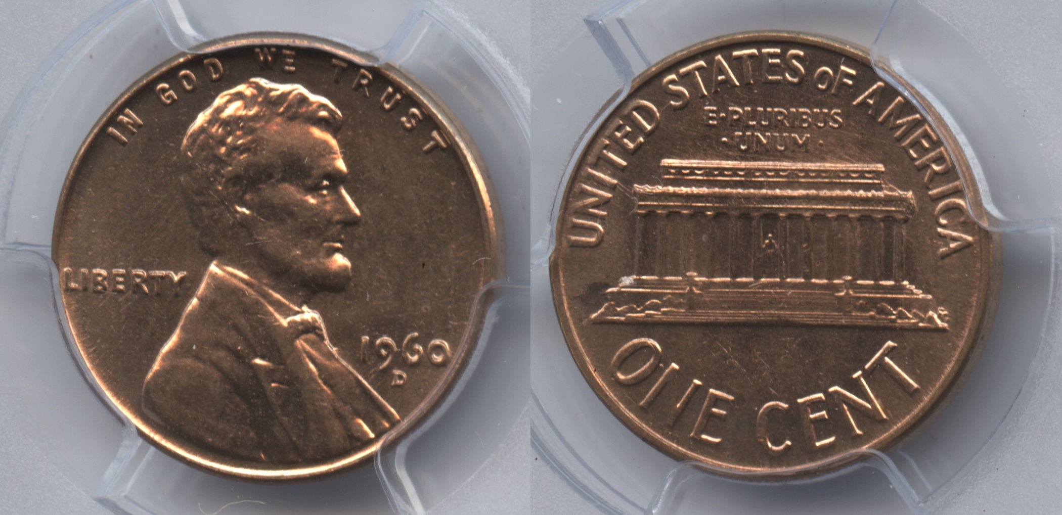 1960-D Small Date Lincoln Cent PCGS MS-63 Red #f