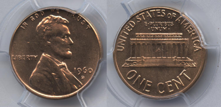 1960-D Small Date Lincoln Cent PCGS MS-63 Red #h small