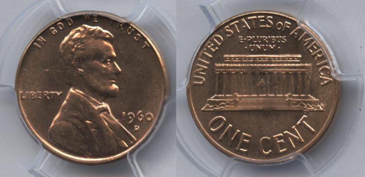 1960-D Small Date Lincoln Cent PCGS MS-63 Red #h small