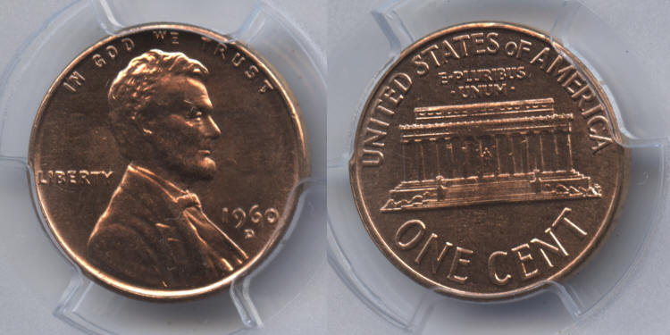 1960-D Small Date Lincoln Cent PCGS MS-63 Red #j small