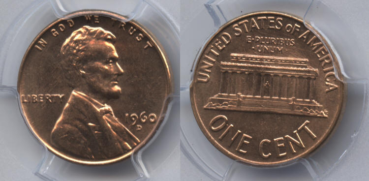 1960-D Small Date Lincoln Cent PCGS MS-65 Red small