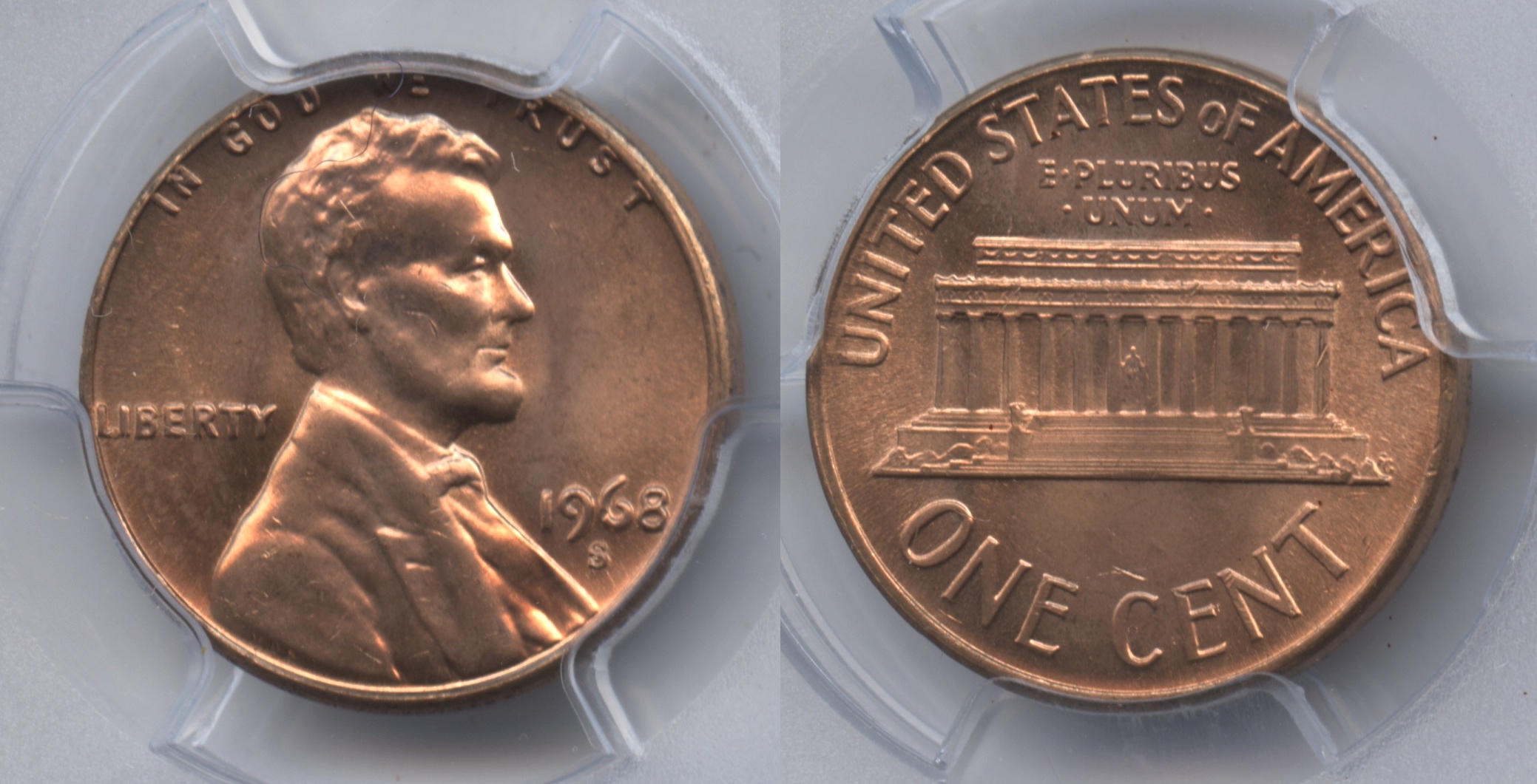 1968-S Lincoln Cent PCGS MS-65 Red #a