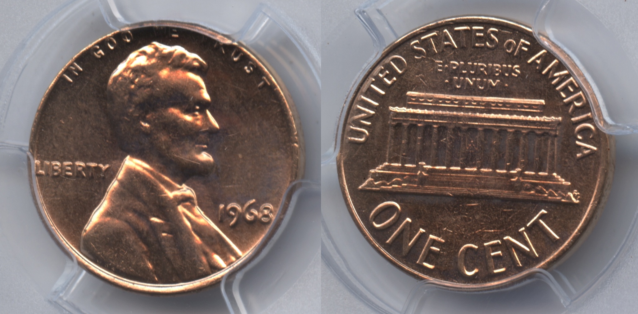 1968 Lincoln Cent PCGS MS-65 Red #a
