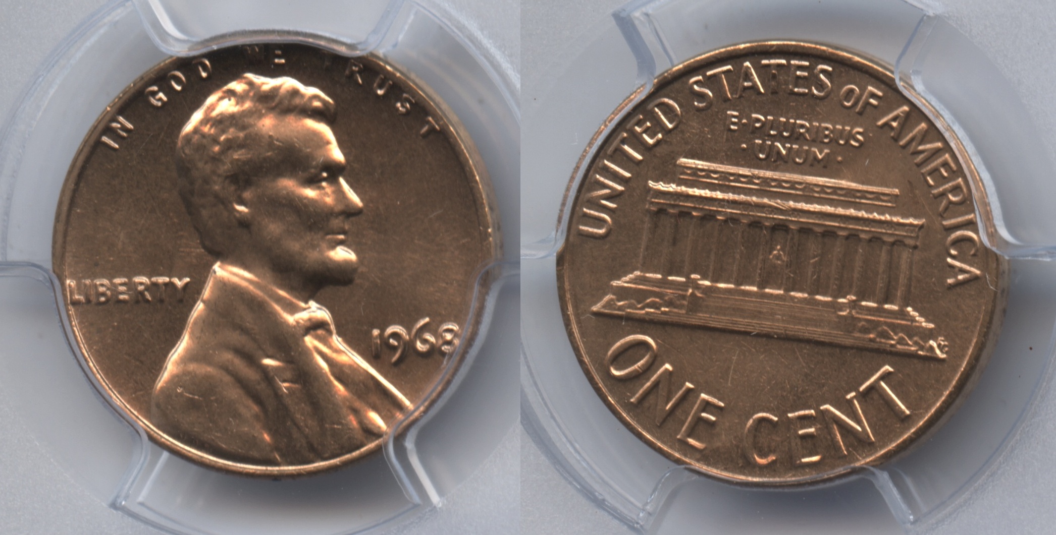 1968 Lincoln Cent PCGS MS-65 Red #e