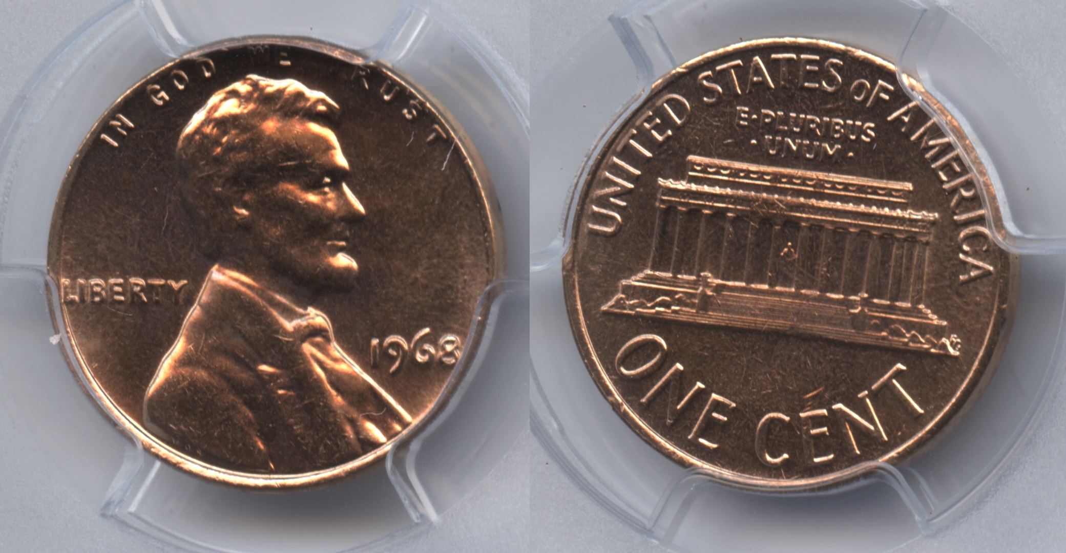 1968 Lincoln Cent PCGS MS-65 Red #f
