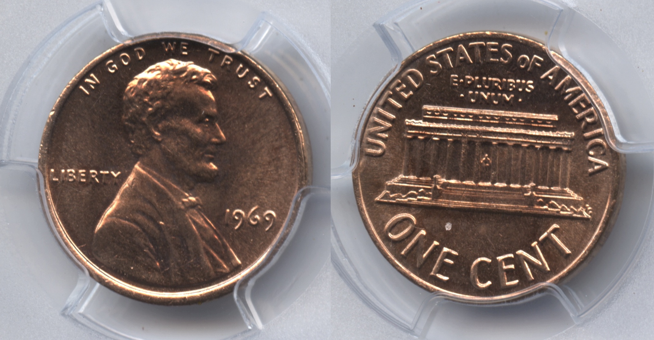 1969 Lincoln Cent PCGS MS-65 Red