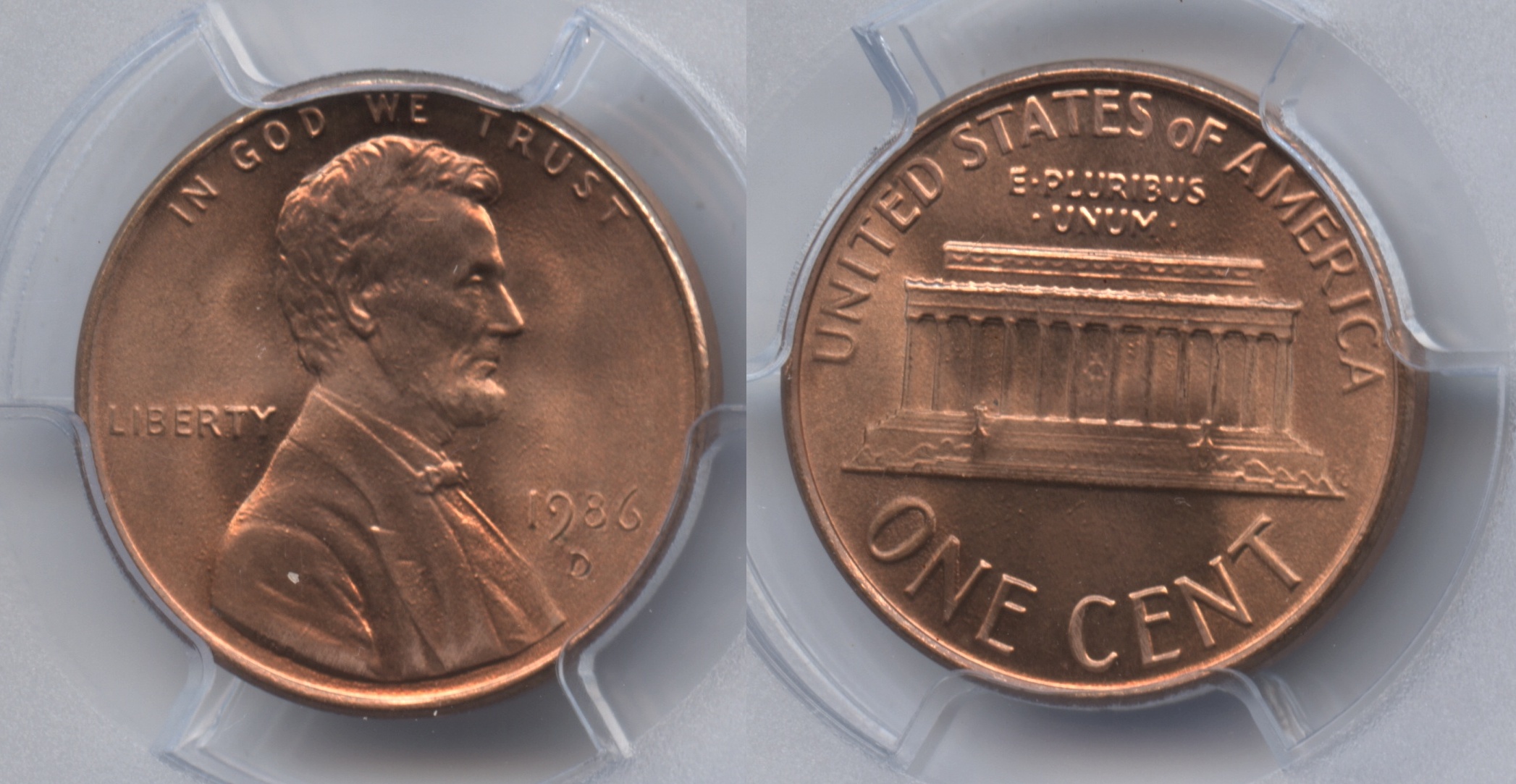 1986-D Lincoln Cent PCGS MS-67 Red