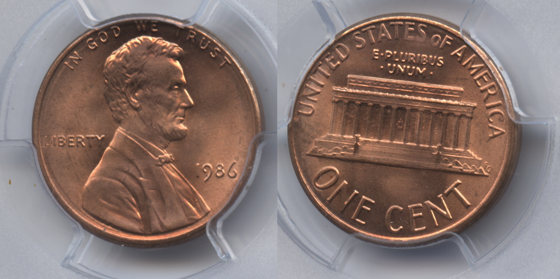 1986 Lincoln Cent PCGS MS-66 Red