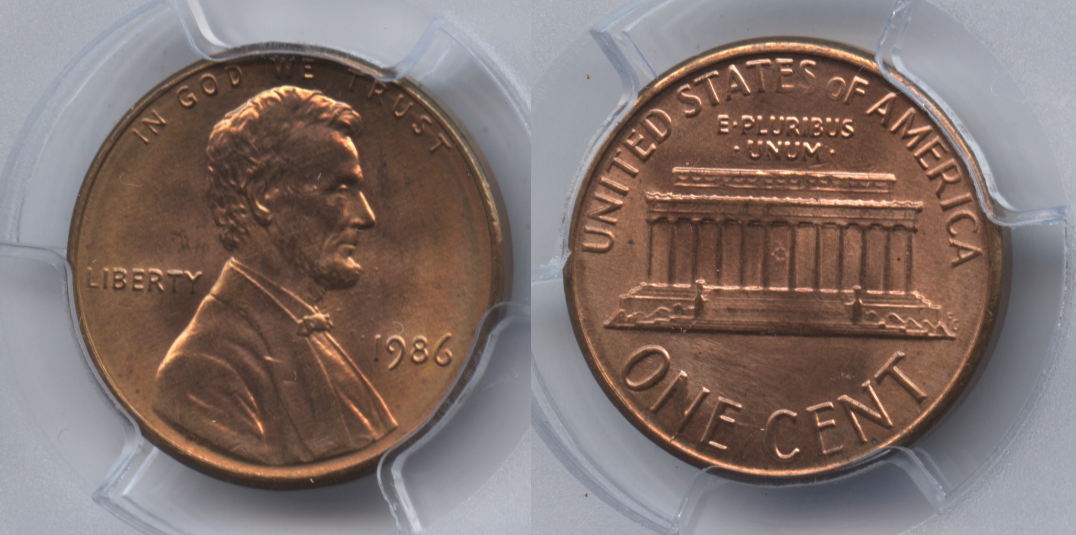 1986 Lincoln Cent PCGS MS-66 Red #a
