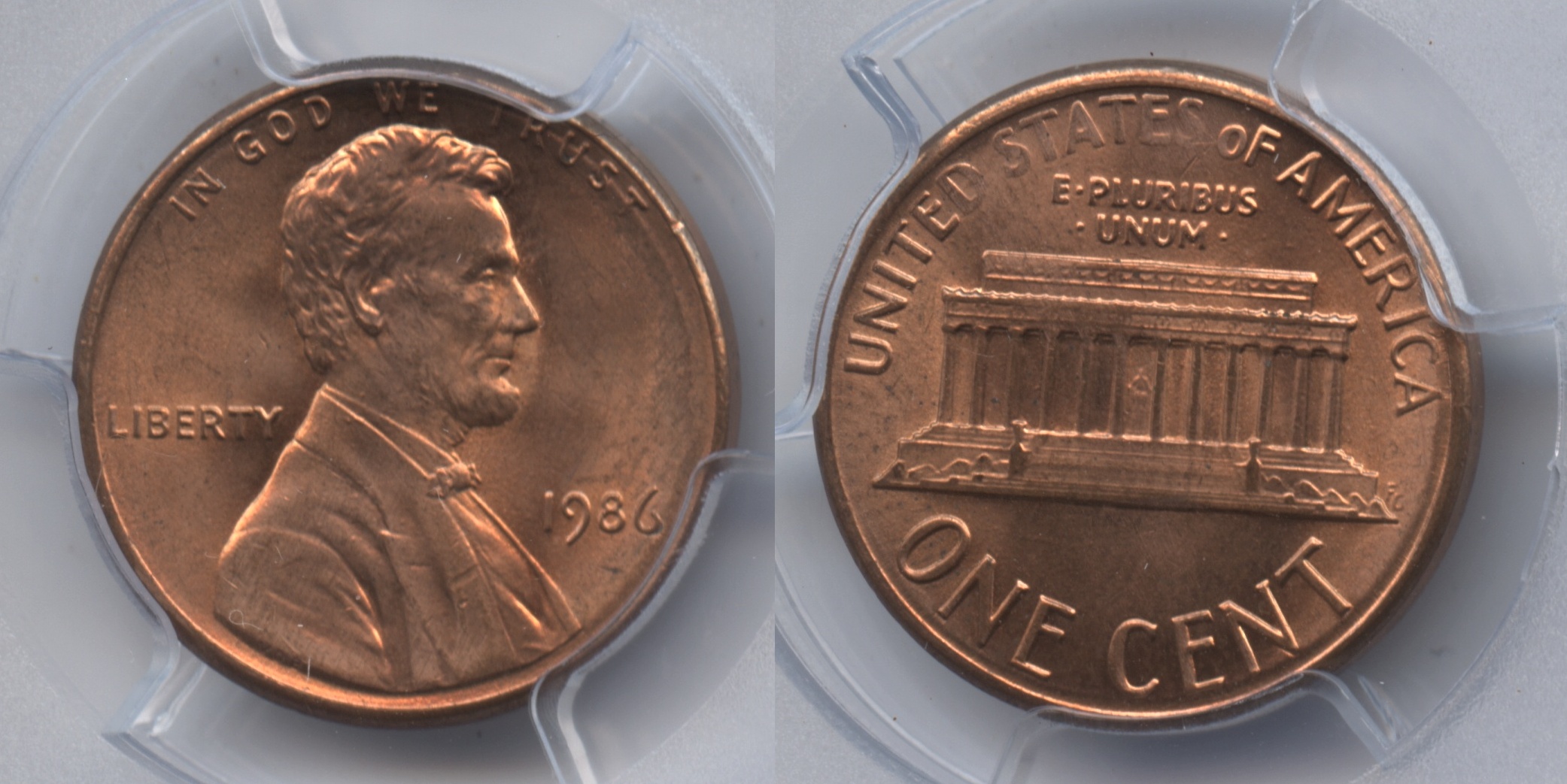 1986 Lincoln Cent PCGS MS-66 Red #b