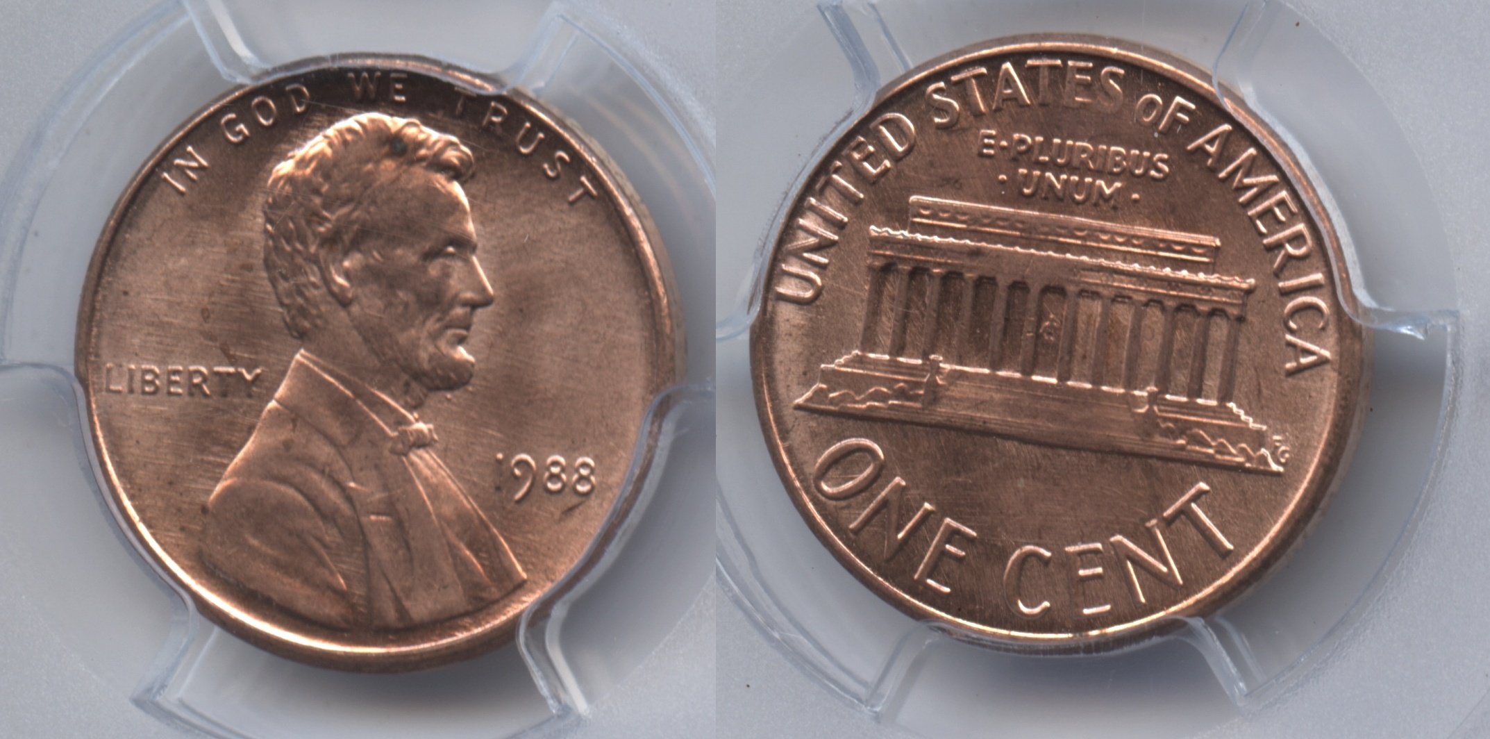 1988 Lincoln Cent PCGS MS-66 Red