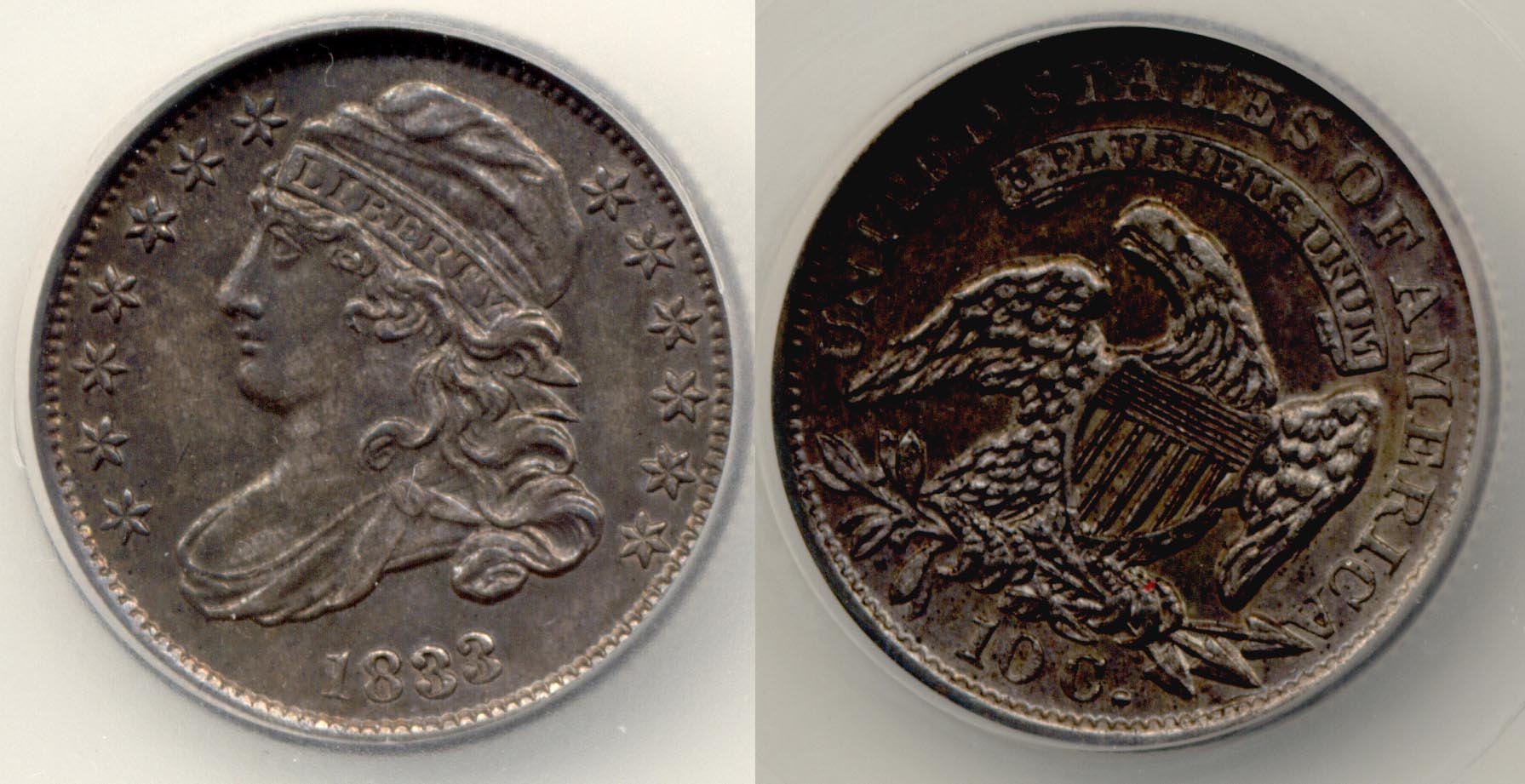 1833 Capped Bust Dime SEGS MS-61