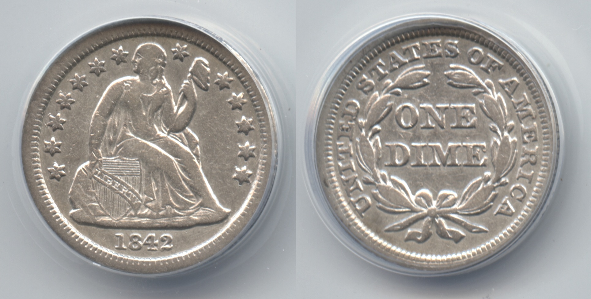 1842 Seated Liberty Dime ANACS VF-30