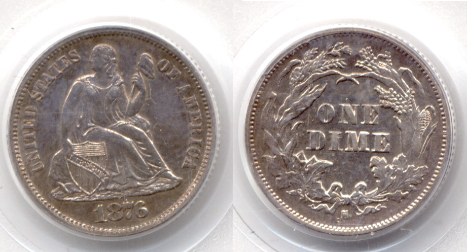 1876-S Seated Liberty Dime PCGS AU-55