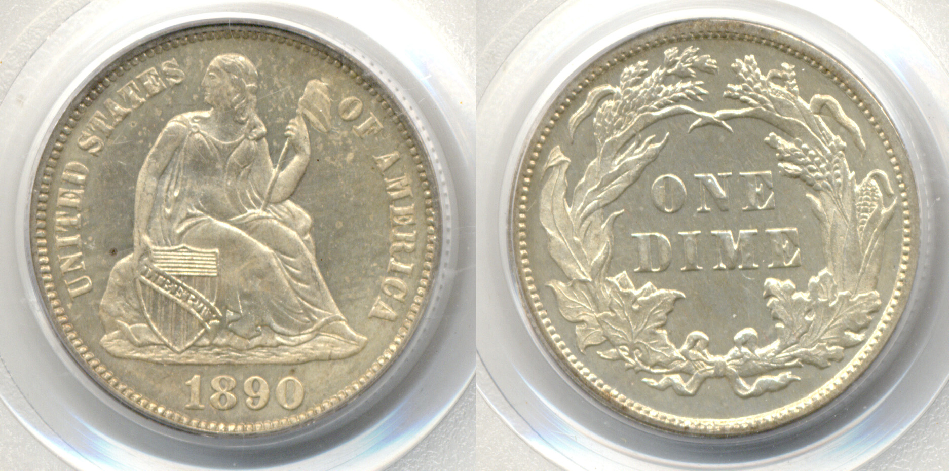 1890 Seated Liberty Dime PCGS Cameo Proof-65