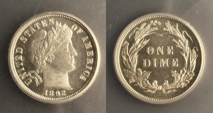 1892 Barber Dime ICG Cameo Proof-65 camera small