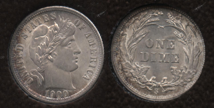 1900-S Barber Dime ICG MS-65 small