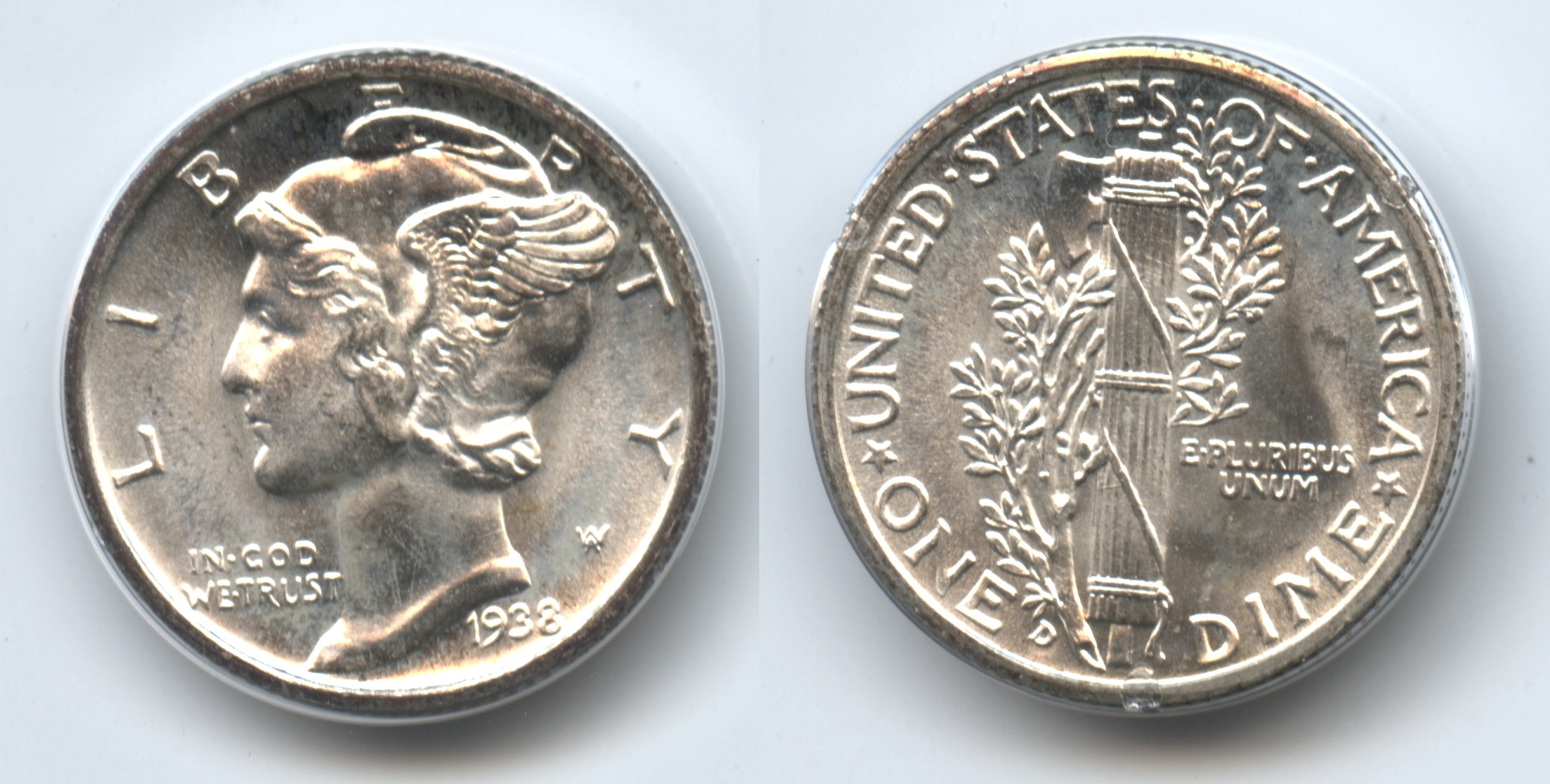 1938-D Mercury Dime ACG MS-65 FSB