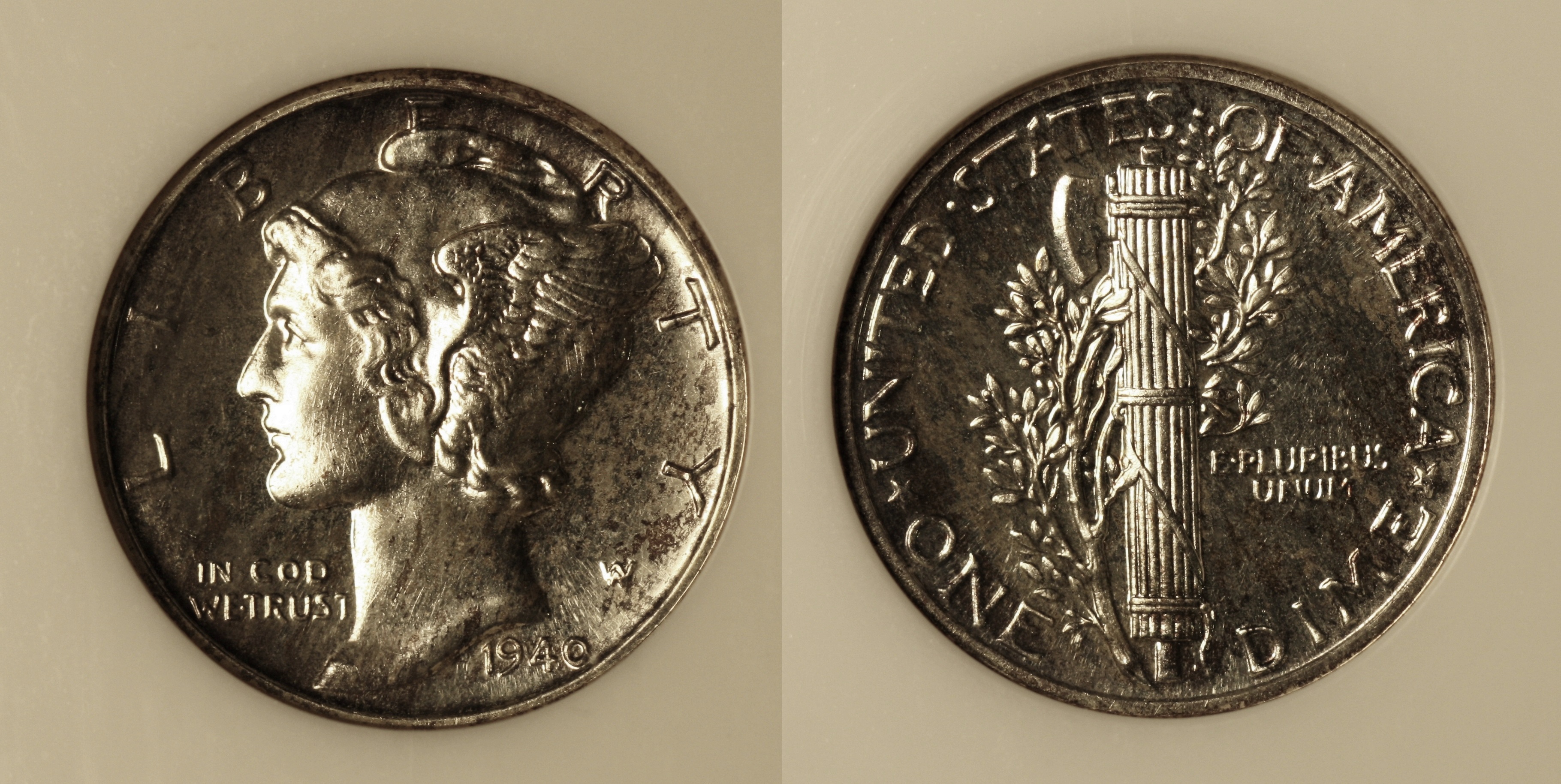1940 Mercury Dime NGC Proof-65 CAC camera