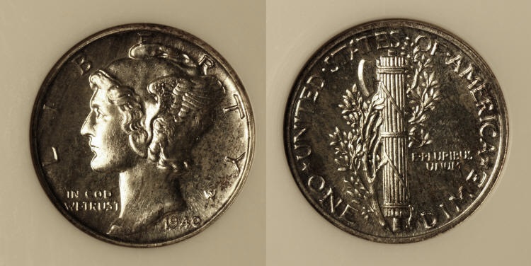 1940 Mercury Dime NGC Proof-65 CAC camera small