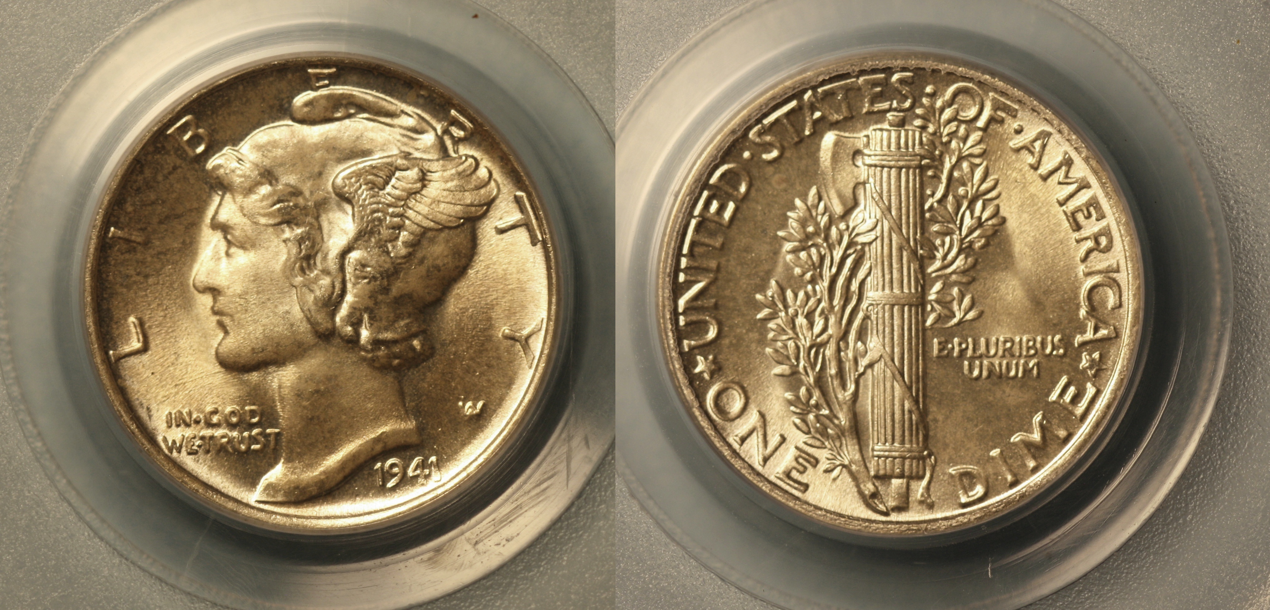 1941 Mercury Dime PCGS MS-65 camera
