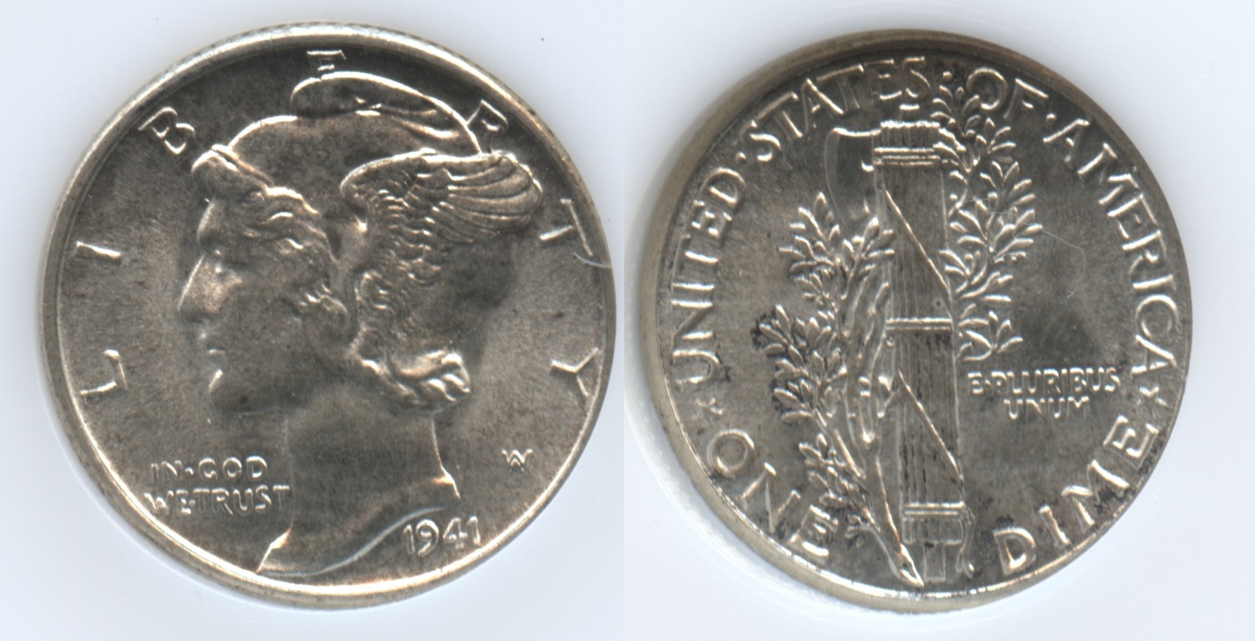 1941 Mercury Dime PCI MS-65 Full Bands