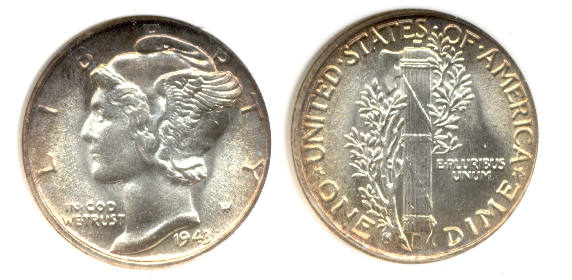 1943-S Mercury Dime ANACS MS-66
