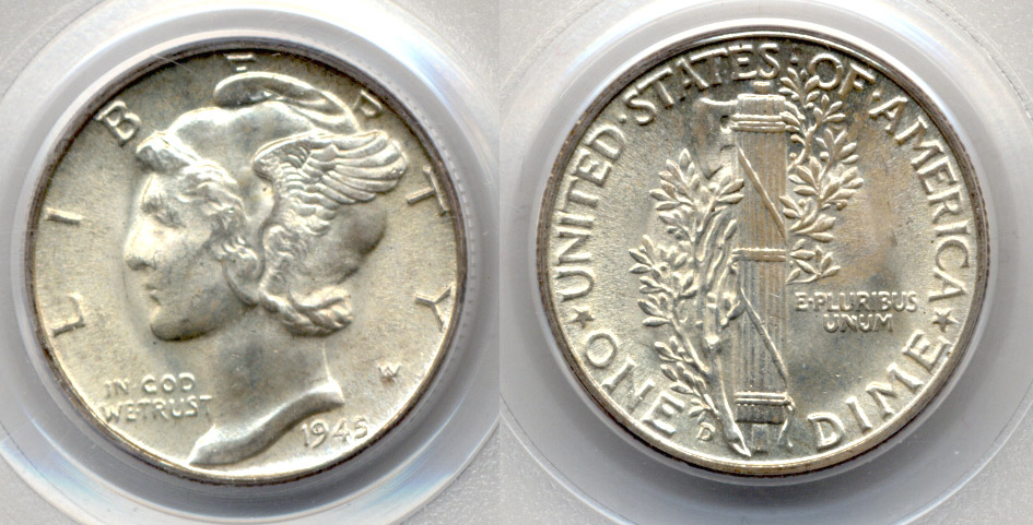 1945-D Mercury Dime PCGS MS-66