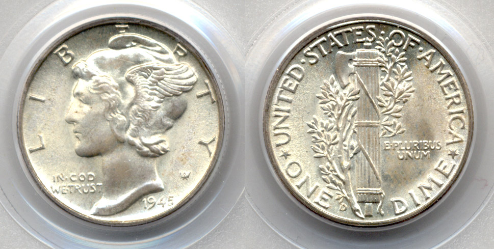 1945-D Mercury Dime PCGS MS-66 a