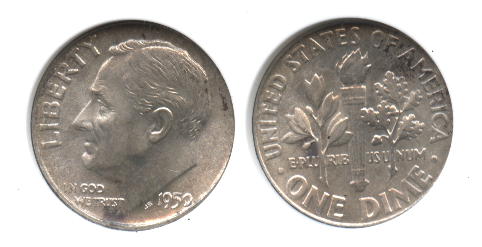 1950 Roosevelt Dime ANACS MS-66