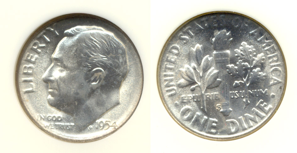1954-S Roosevelt Dime NGC MS-66