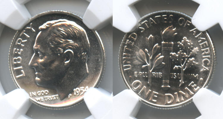 1954 Roosevelt Dime NGC Proof-67 small