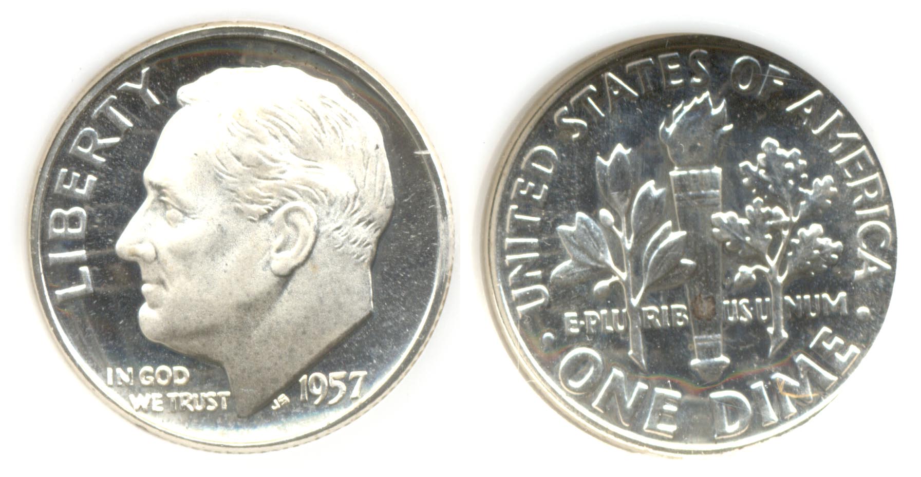 1957 Roosevelt Dime PCI Proof-69 Deep Cameo