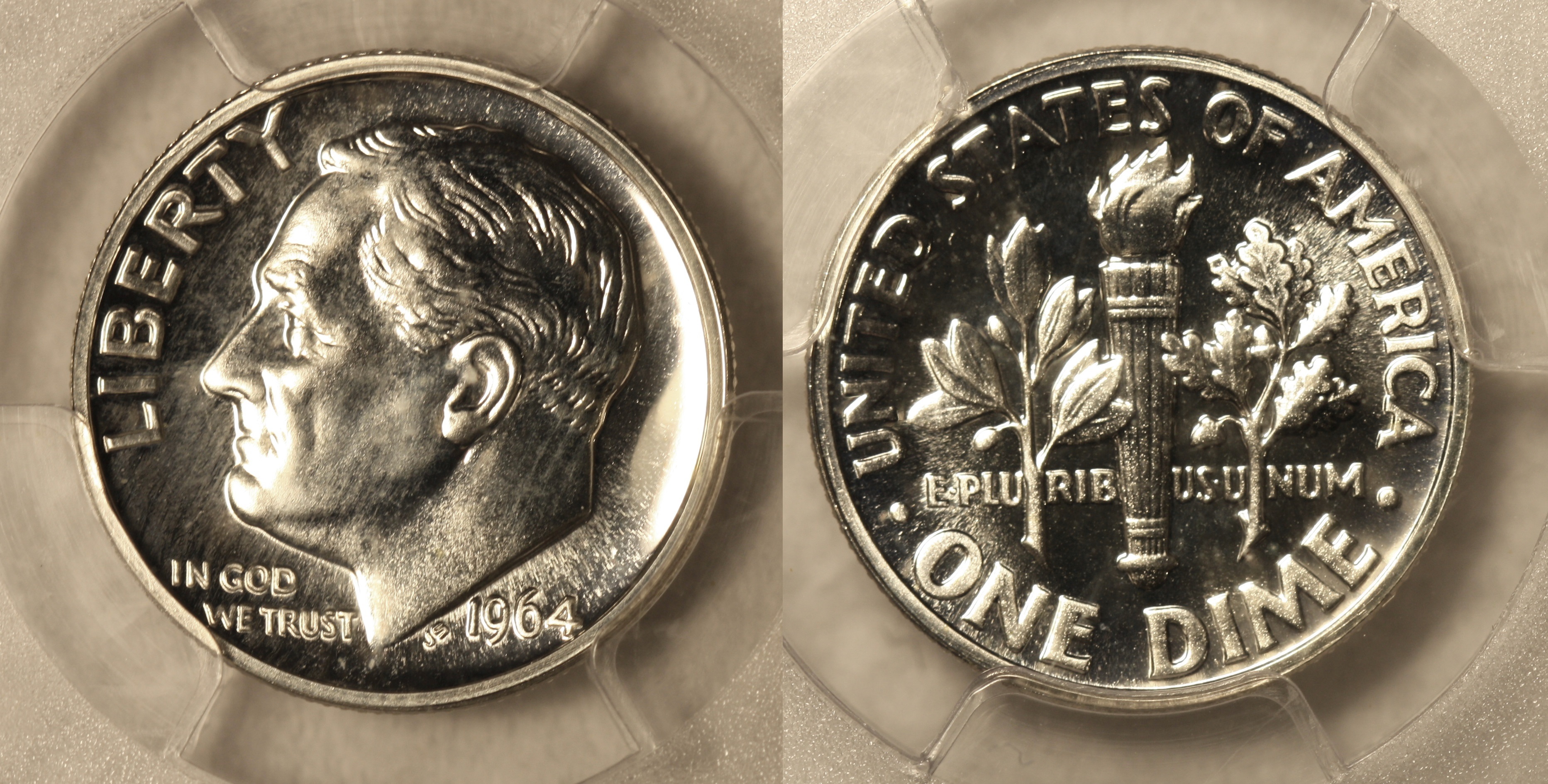 1964 Roosevelt Dime PCGS Proof-65 camera