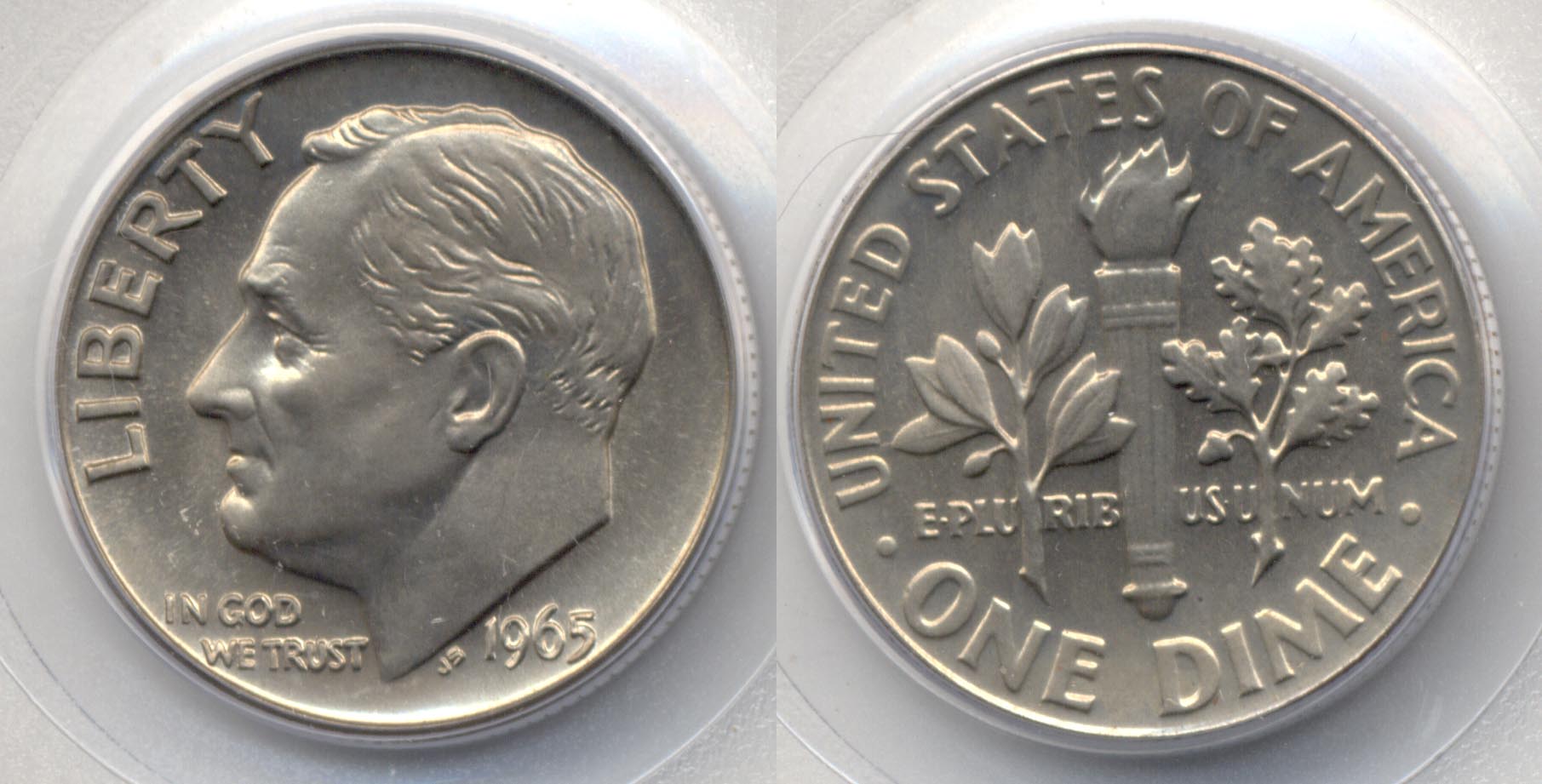 1965 Roosevelt Dime PCGS SMS-67