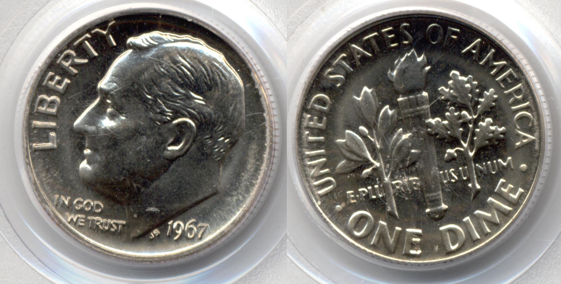 1967 Roosevelt Dime PCGS SMS-67