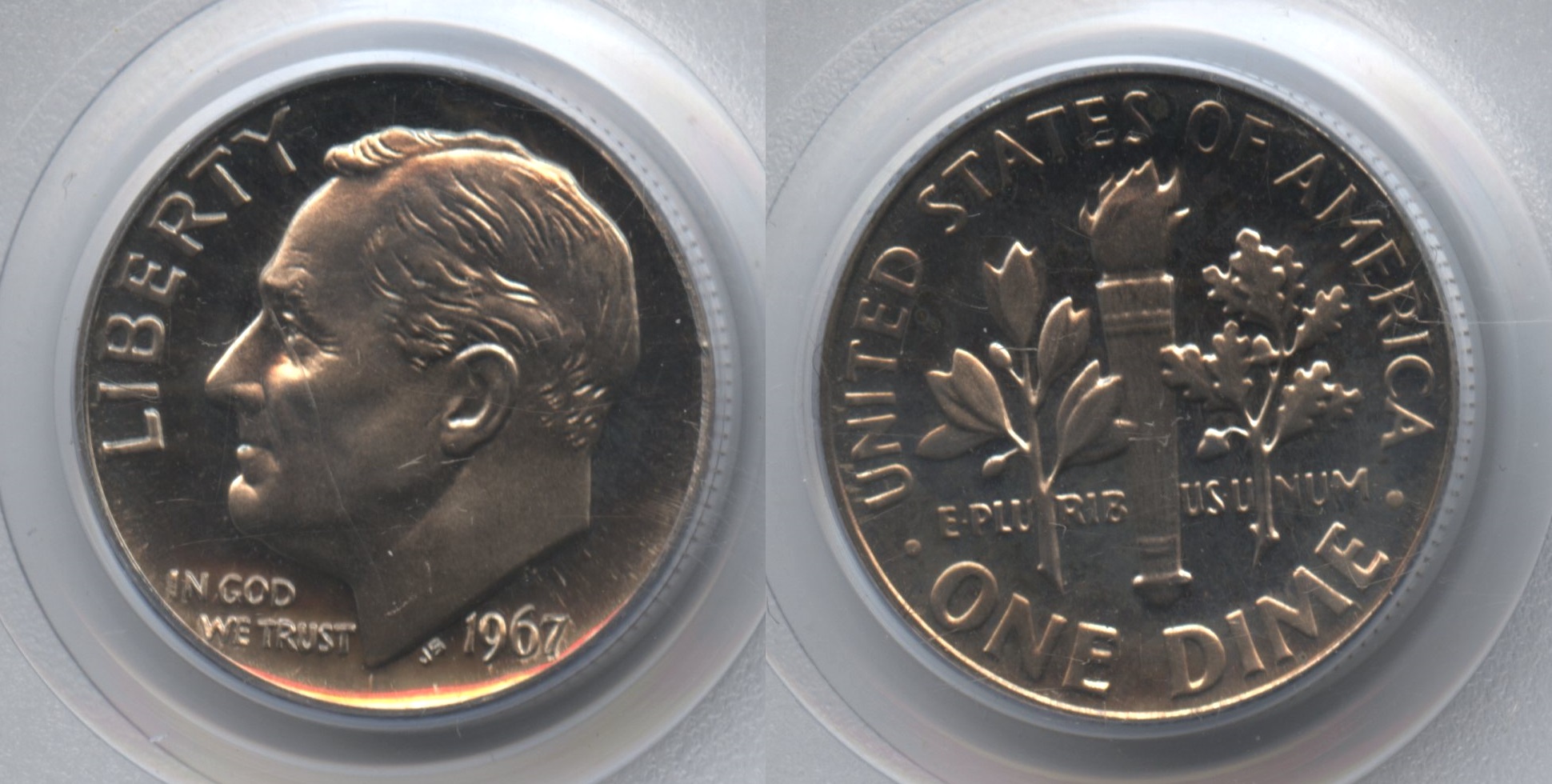 1967 Roosevelt Dime PCGS SMS-67 #a