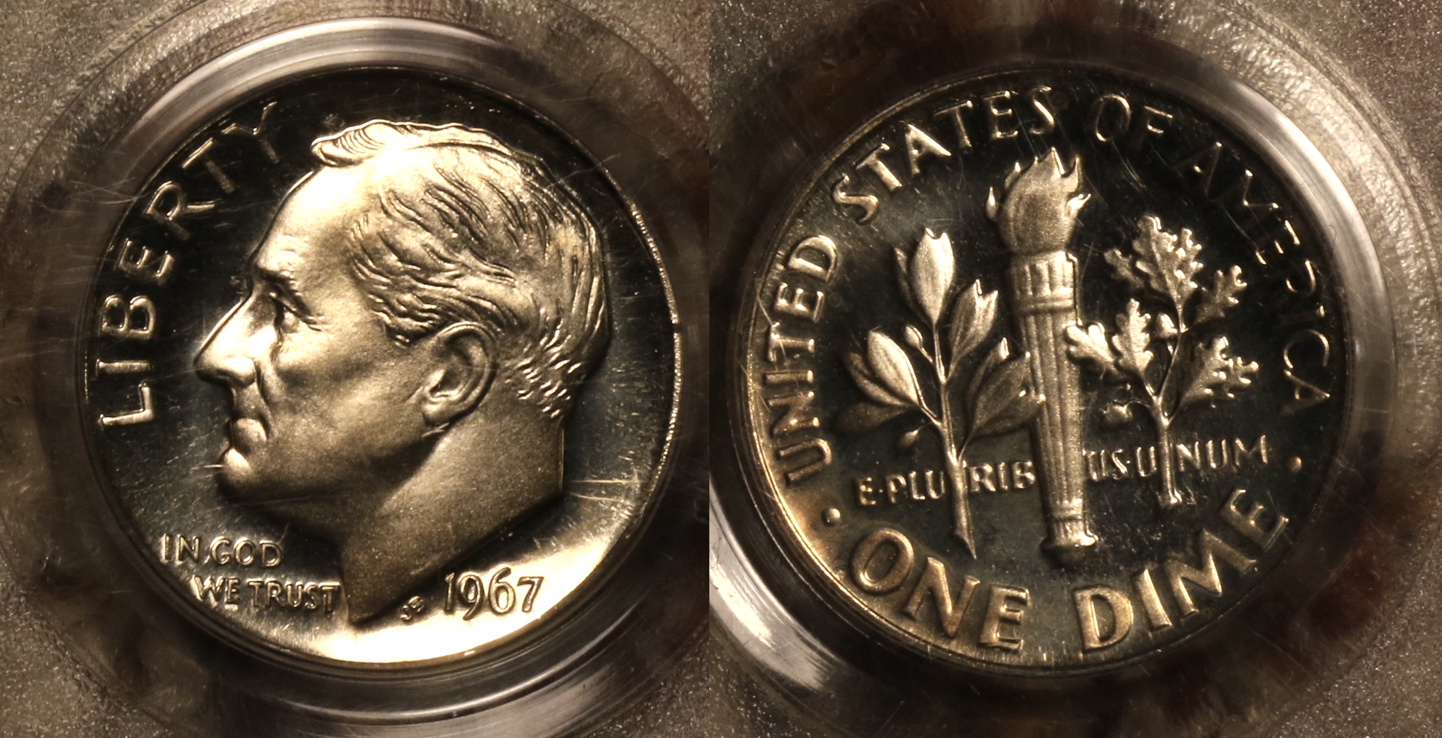 1967 Roosevelt Dime PCGS SMS-67 #a camera