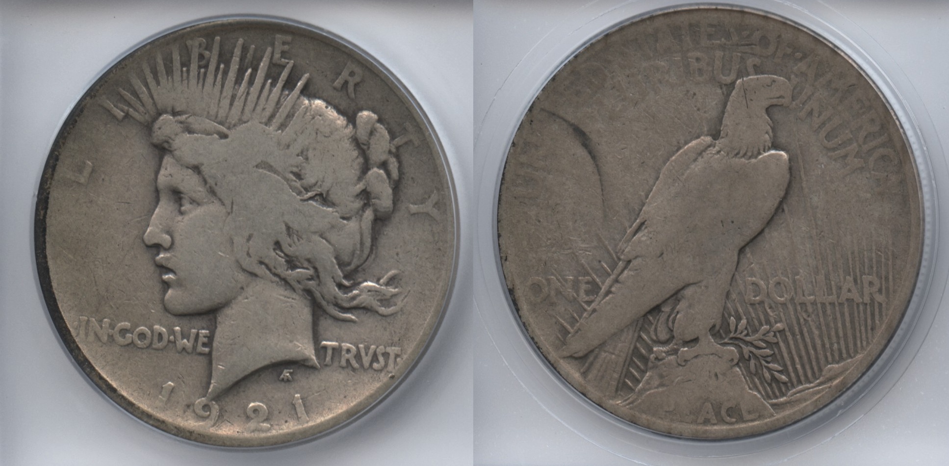1921 Peace Silver Dollar ICG VG-8