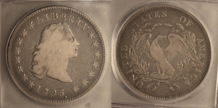 1795 3 Leaves Flowing Hair Silver Dollar ICG VF-25 BB-27 Bolender-5 camera small