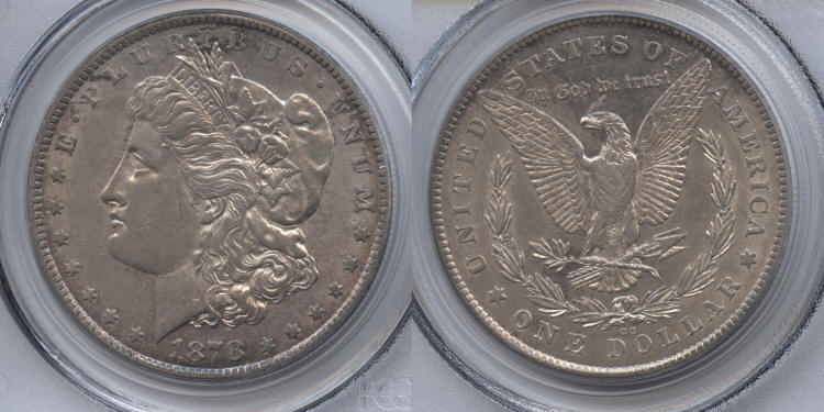 1878-CC Morgan Silver Dollar PCGS AU-55 small