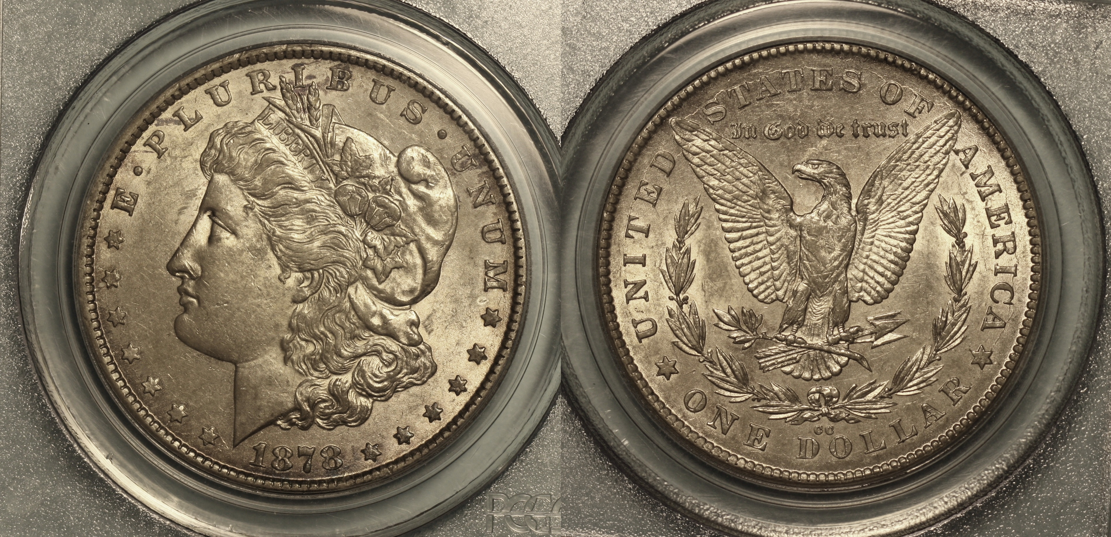 1878-CC Morgan Silver Dollar PCGS AU-55 camera