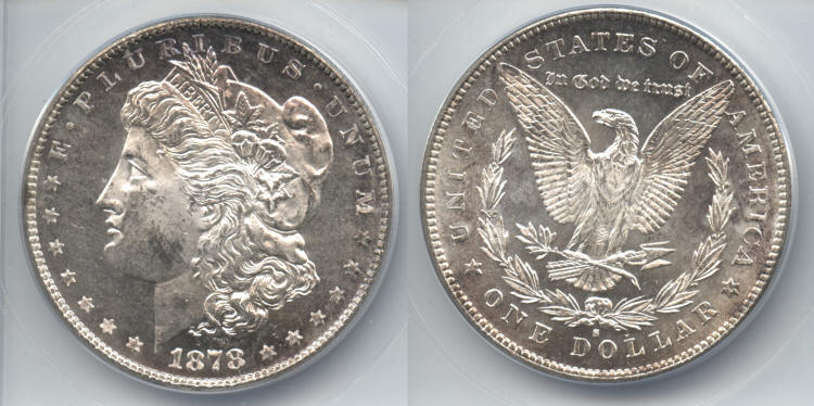 1878-S Morgan Silver Dollar ANACS MS-62 small