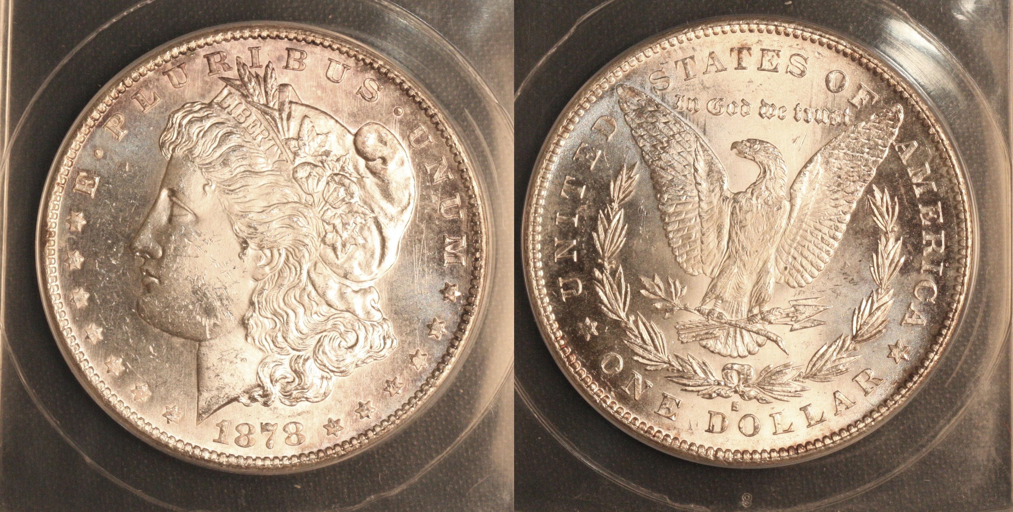 1878-S Morgan Silver Dollar ANACS MS-62 camera